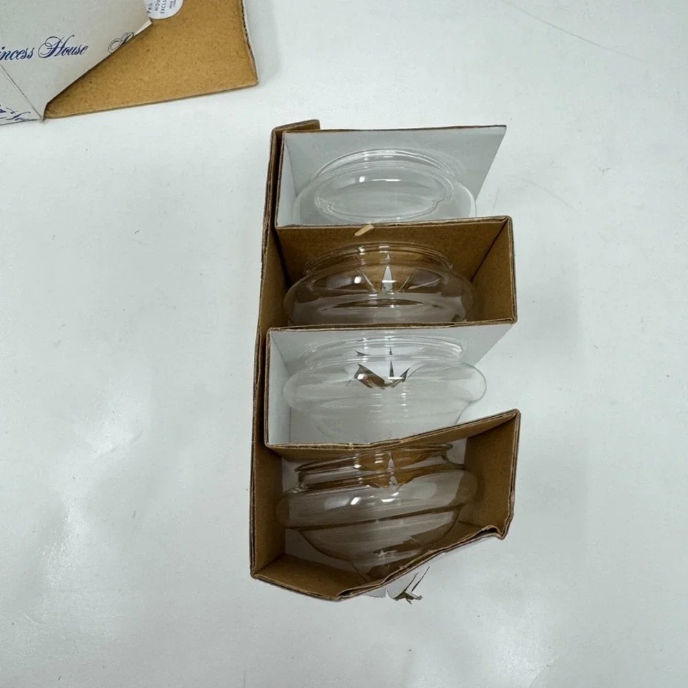 NEW Princess House Heritage Crystal Tealight‎ Floating Holders Set Of 4 NIB #181